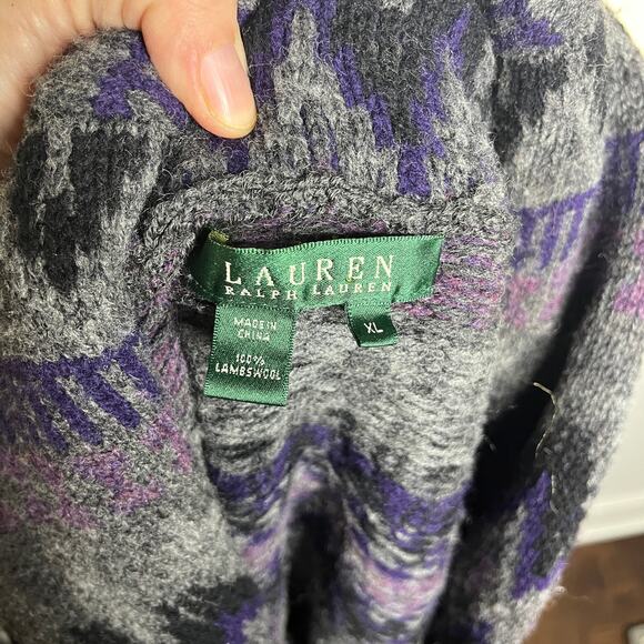 Lauren Ralph Lauren Sweater Vest Womens XL 100% Lambswool Southwestern Aztec - Picture 5 of 7